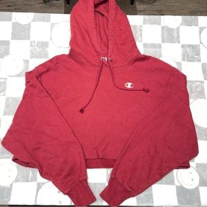 Champion Reverse Weave Cropped Hoodie Size Large